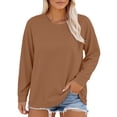 thumbnail image 2 of Valueadd Women's Long Sleeve T-shirt Plus Size Neck T Shirts Womens Tops Casual Summer Tshirts Loose Fit Tee, 2 of 6