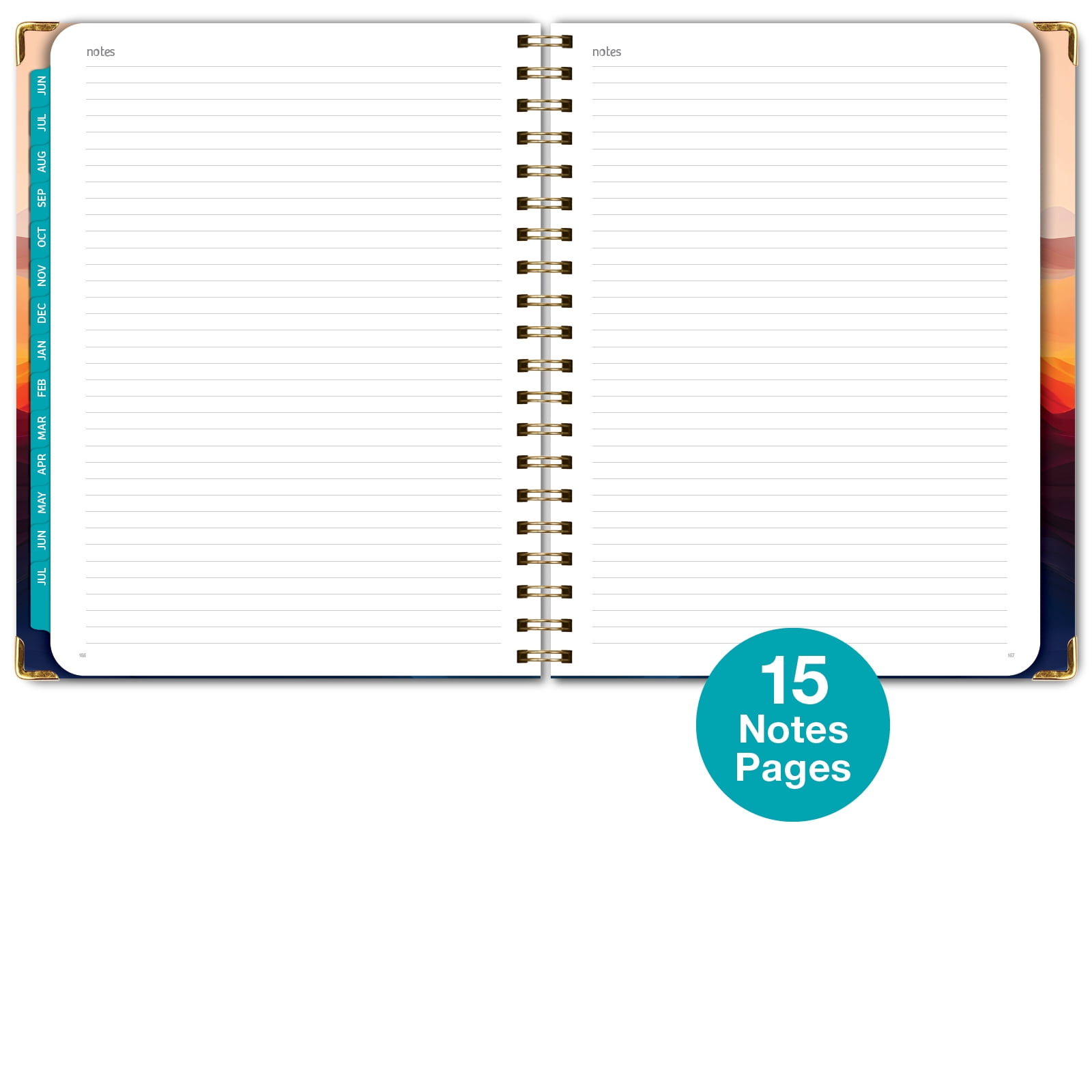 Academic Year 2025-2026 Planner, June 2025 - July 2026, 8.5"x11" Daily Weekly Monthly Planner Yearly Agenda, Hardcover, Bookmark, Pocket Folder and Sticky Note Set (Mountain Majesty)
