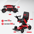 thumbnail image 3 of Height Adjustable Electric Wheelchair 15.7"–23.6" (Manual), Portable Motorized Mobility Scooter, 14+ Miles Ranges(265LBS), 3 of 10