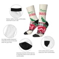 thumbnail image 3 of Rateoe Merry Christmas 1 for Women Casual Calf Socks - Cute Crew Socks - Thin Soft Above Ankle Socks Size 5-11, 3 of 6