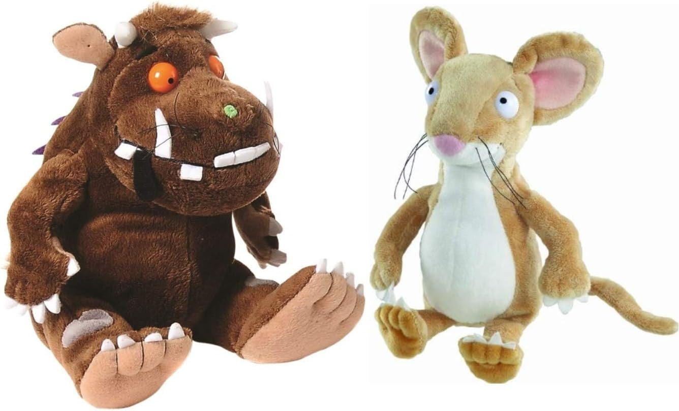 Julia Donaldson Books Gift Set Includes The Gruffalo and The Gruffalo’s Child Paperbacks, Gruffalo and Mouse Plush Stuffed Animal Book Characters and Activity Pages (Be Brave and Creative)