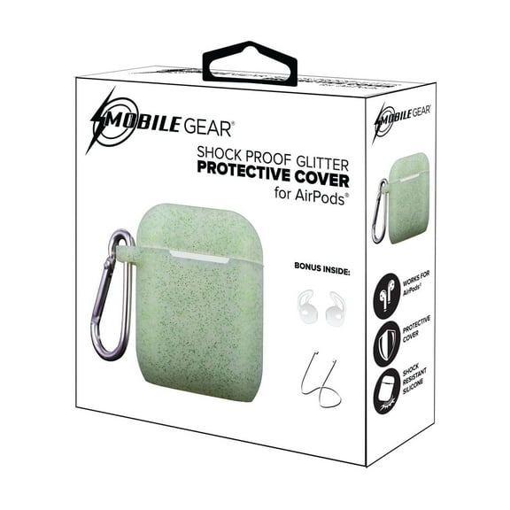 Mobile Gear Sparkling Silicone Airpods Cover Case Mint Green