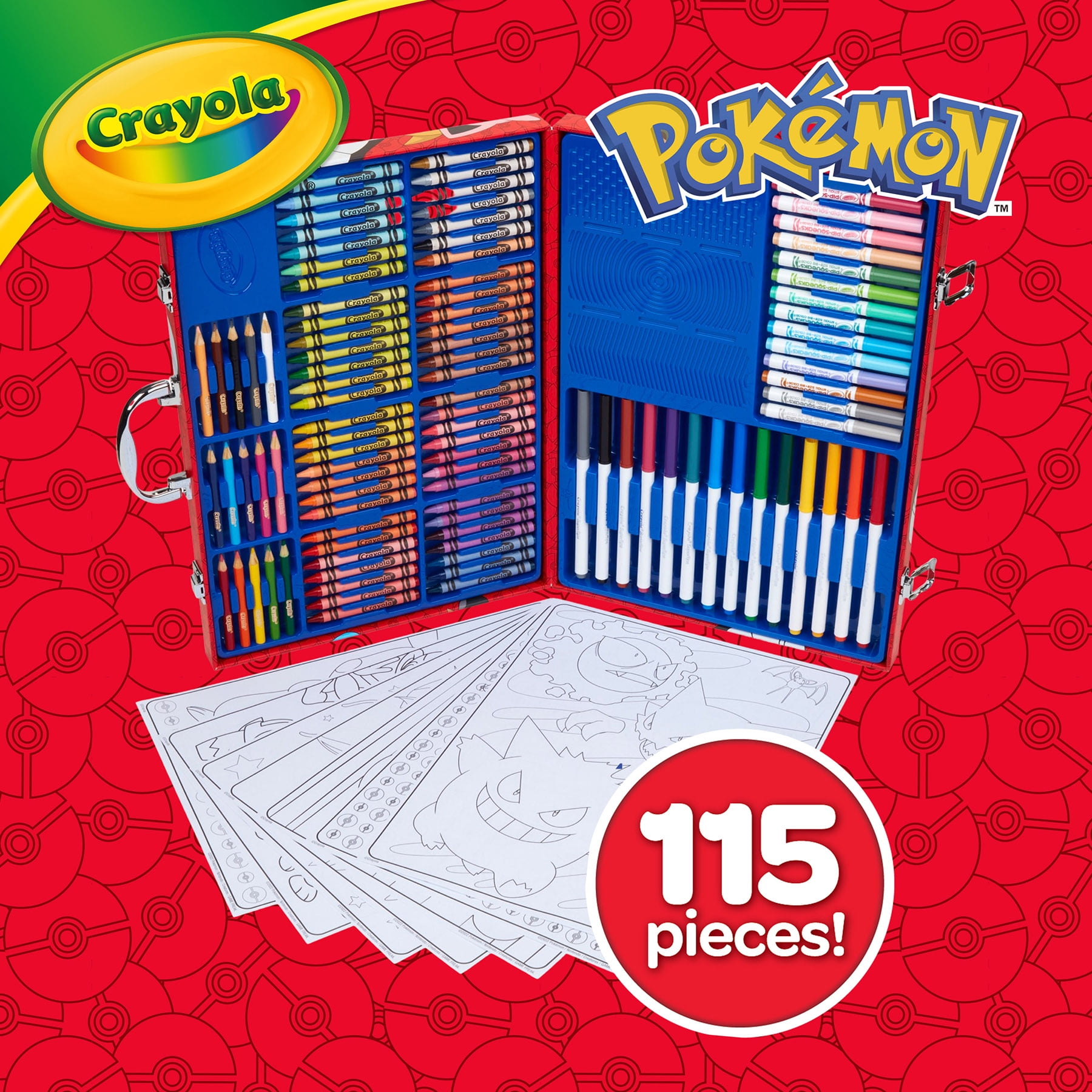 Crayola Pokémon Imagination Art Coloring Set, 115 Pcs, Pokemon Toys, Arts & Crafts, Beginner Child