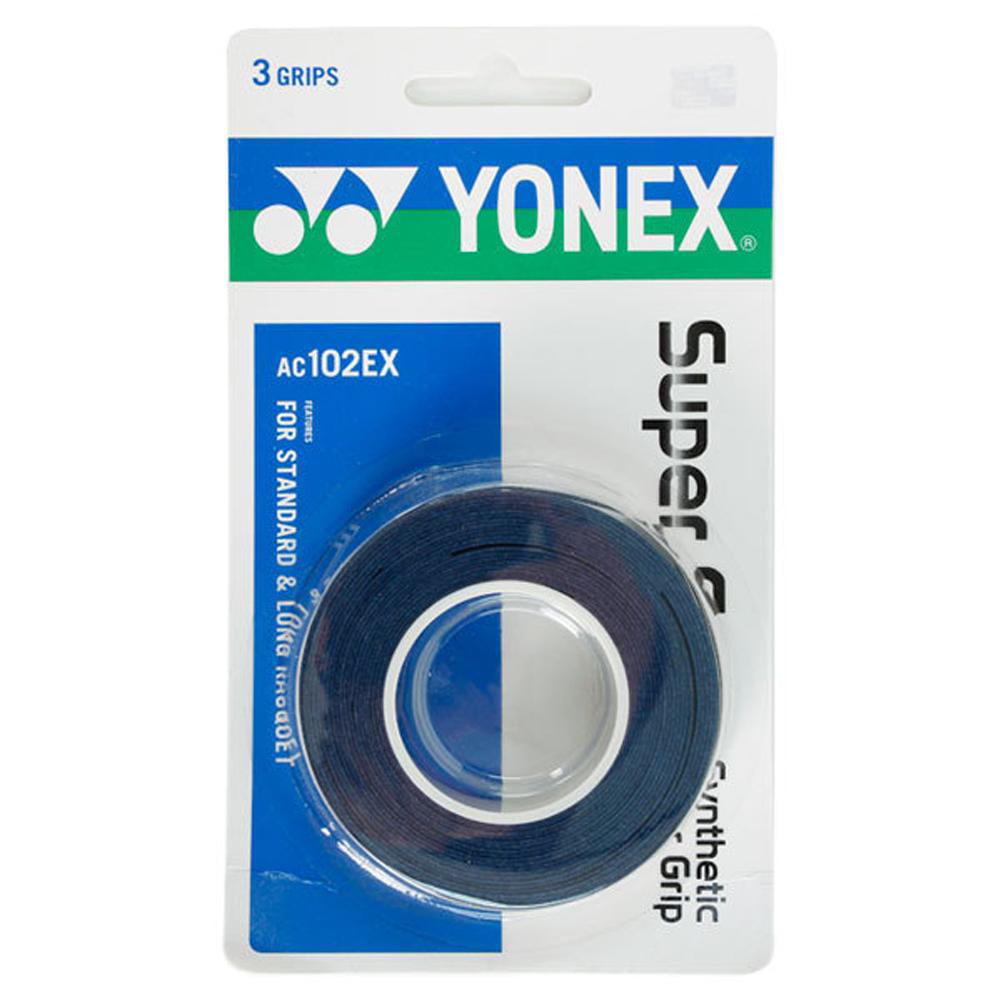 Pack of 3 Yonex Super GRAP Overgrips Tennis Badminton Black 