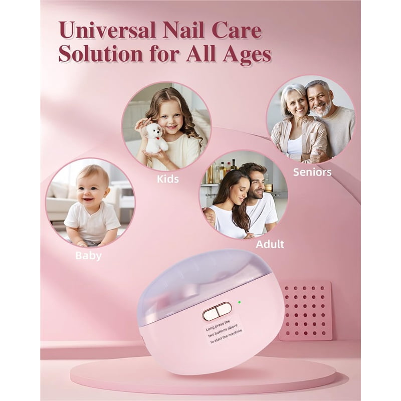 2025 Upgraded Electric Nail Clipper, Electric Nail File, 2 Speeds Automatic Nail Trimmer with LED Light & Clip Storage - USB Rechargeable for Baby, Kids, Adults, Seniors