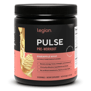 مكمل ما قبل التمرين Legion Athletics Pulse، توت أزرق، محلى بشكل طبيعي بدون إضافة سكر، 350 مجم كافيين، 20 وجبة، مسحوق طاقة وتركيز عالي الأداء