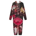 thumbnail image 3 of Hazbin Hotel Men's Hooded Jumpsuit - Zip Up One Piece Pajamas Soft Cozy Winter Warm Plush Loungewear, 3 of 8