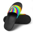thumbnail image 4 of GZHJMY Stylish Slides for Women Men, Rainbow Swirl Background with Stars Soft Flexible Slip-on Sandals Slippers, 4 of 7