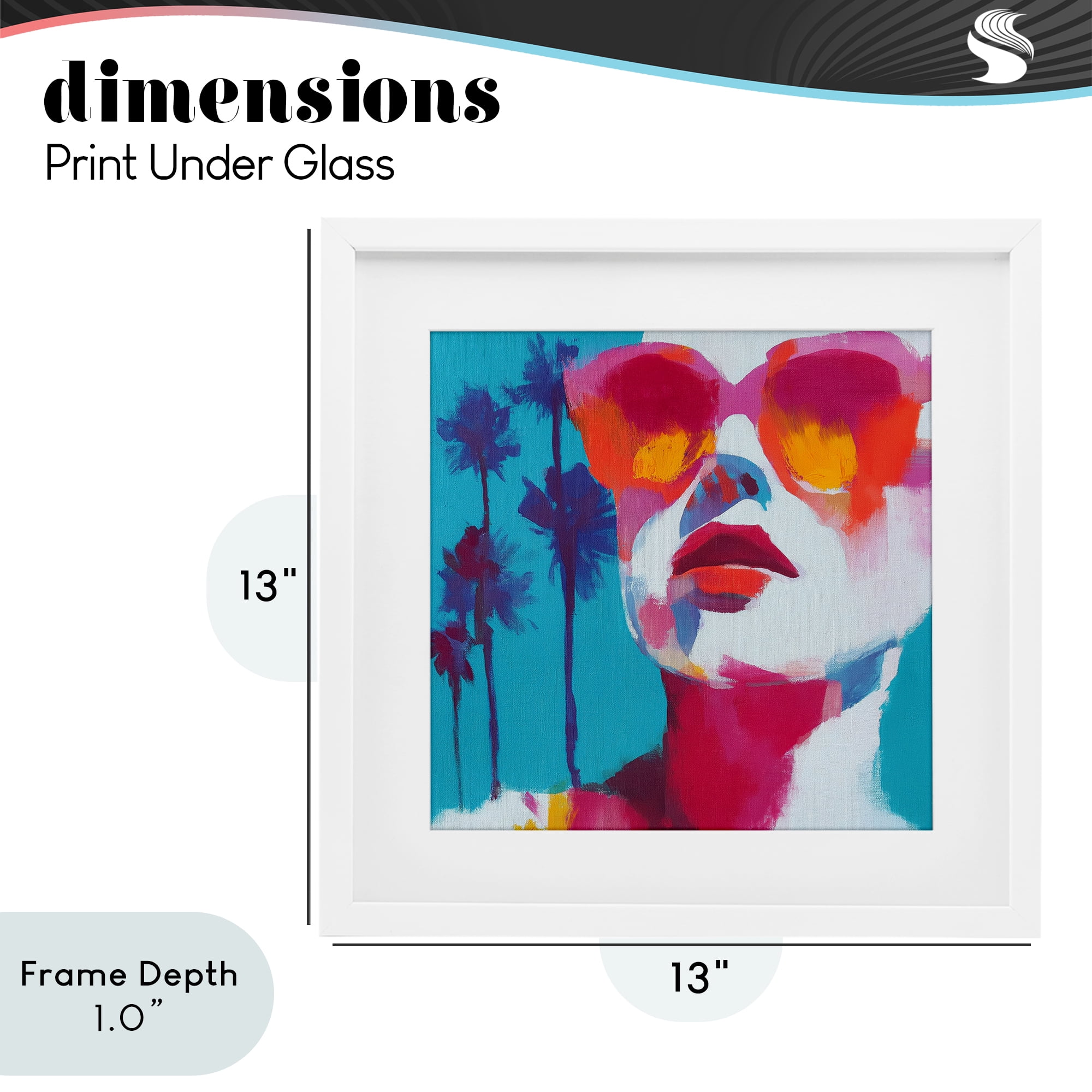 Stupell Industries Expressive Palm Tree Gaze White Framed Print Under Glass, design by Chromatic Storm Studio
