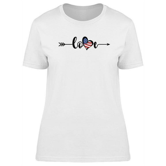 Love America Design T-Shirt Women -Image by Shutterstock, Female 3X-Large