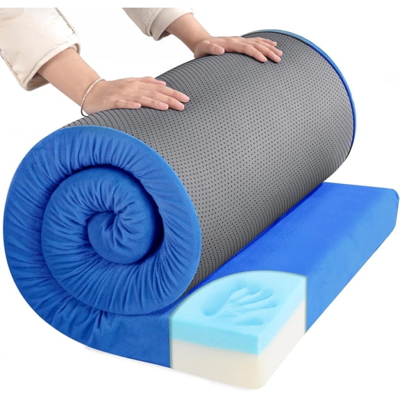 3 INCH Thick Waterproof Memory Foam Camping Mattress for Outdoor Sleeping, Portable Roll Up Mattress Pad Mat for Travel Truck Bed Tent