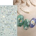 thumbnail image 4 of 6 Sheet Flower Nail Art Sticker Decals Spring Summer 5D Exquisite Pattern Nail Art Supplies Self-Adhesive Luxurious Nail Art Decoration White Flower D, 4 of 4