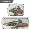thumbnail image 3 of 2-Piece Kitchen Rugs Set Non-Slip Mats Carpet Floor for Kitchen, Bathroom (19.7"x27.6" & 19.7"x47.2") Old Train with Flowers, 3 of 7