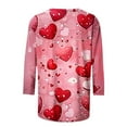 thumbnail image 5 of Goodeals Valentines Shirts Heart Cute Women T Shirts 3/4 Sleeve Shirts for Teen Girls Soft Comfy Raglan Tops Crew Neck Casual Loose Fit Tunic Top(Multicolor,XXXL), 5 of 5