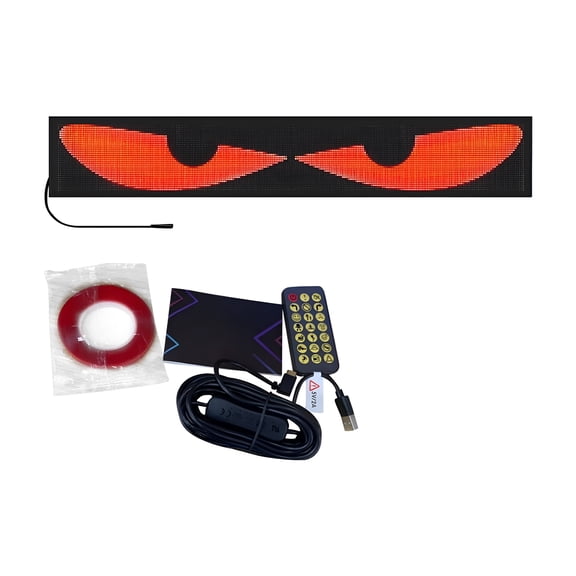 GJX Programmable Led Windshield Eyes - App-Controlled Animated Car/Truck Lights, 2Mm Flexible Screen with 270° Rotation, Waterproof Ip65 for Suvs (Usb Powered)