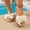 Beige, variant on Women's Open Toe Slip On Sandals Bow Decor Lightweight Flat Summer Casual Slides Orange 7(39)