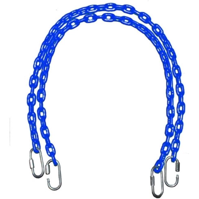 66" Fully Coated Chains (Commercial/Residential Grade) + Free Quick Links for Swing Set Playground (Blue)