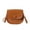 ?? Brown_Hot#2441, variant on Women's Faux Leather Saddle Crossbody Bag | Solid Color Purse with Adjustable Strap, Compact 7" Modern Shoulder Handbag, Textured & Suede, Black/White/Khaki/Brown