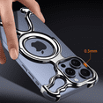 thumbnail image 5 of Frusde Minimalist Magnetic Case for iPhone 15/14/13 Pro Max, Metal Frameless Heavy-Duty Shockproof Bumper Case, 5 of 7