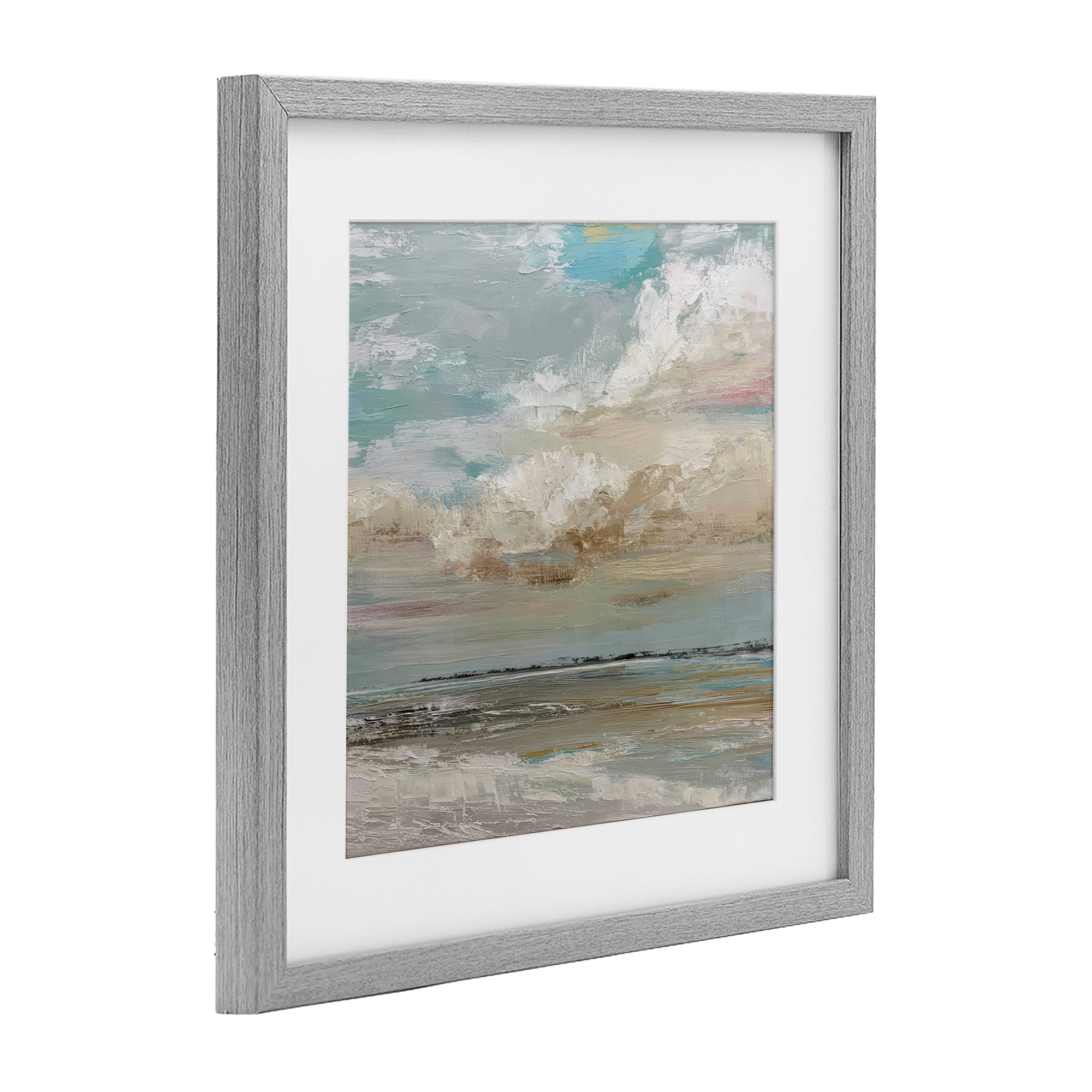 Stupell Industries Cloudy Beach Brushstrokes Gray Framed Print Under Glass, design by Kim Curinga