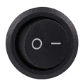 thumbnail image 4 of 25Pcs SPST Black Button On/Off Round Rocker Switch AC 6A/250V 10A/125V, 4 of 8