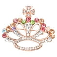 thumbnail image 2 of Crown Brooch,  Tiara Crown Brooches Alloy Frame Colored  Rhinestone Delicate  For Banquet For Women, 2 of 8