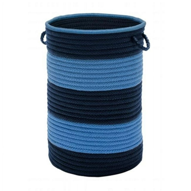 Color Block Round Basket - Navy/Blue 14''x10''