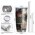 thumbnail image 6 of 20 Oz Pioneer Flower Coffee Tumbler Double Wall Insulated Stainless Steel Water Bottle | Metal Reusable Thermoses Flask with Cup Cap | Leak & Sweat Proof with Anti-Dust Lid, 6 of 7