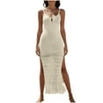 thumbnail image 2 of YUNAFFT Stylish Open-Back Beach Cover-Up Dress for Women Crochet Lace Sun Dress with Adjustable Straps, 2 of 9