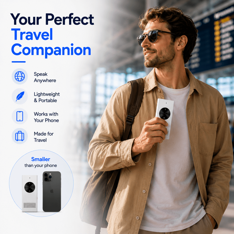 Enence Pro Language Translator Device, Real-Time Two-Way Voice