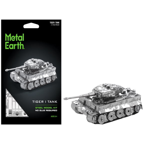 Model Kit German Tiger I Tank (Moderate Difficulty) Steel Scale Model by Metal Earth