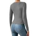 thumbnail image 5 of LilyLLL Womens Long Sleeve Knitted Sweater Cut Out Basic Shirt Blouse Tops, 5 of 5