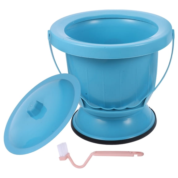 FUTUREORYY 9.43X8.65X8.65Inch 1Pcs Household Spittoon Sky-Blue Plastic Urine Pot for Children and Adults Easy to Clean