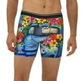 thumbnail image 2 of Salouo Floral Truck Welcome Pattern Men's Boxer Briefs, Soft & Breathable Underwear Elastic Waistband Briefs for Men,1-Pack, 2 of 7