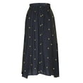 thumbnail image 5 of EINCcm Women's Elegant Polka Dot A-Line Skirt Boho Swing Pleated Linen Cotton Midi Long Skirt Elastic Waist Long Skirts, 5 of 6