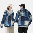 thumbnail image 4 of Gaeub Indigo Patchwork Quilt Men's and Women's UPF 50+ Long-Sleeved Sun Protection Clothing, Fishing Shirt Long Sleeve Zip-3X-Large, 4 of 7