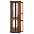 thumbnail image 5 of Corner Curio Cabinet, Floor Storage Cabinet with 5 Shelves and Lighting System, 70.5''Tall Corner Storage Organizer with Glass Doors for Living Room, Bedroom(E26 light bulb not included), 5 of 7