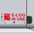 thumbnail image 3 of 2 Pack - ELD E-Log In Use Vinyl Decal Electronic Logging Device Sticker E-Log Electronic Driver Logs Decal for Commercial Semi Truck & Bus Drivers - Many Colors & Sizes (9" x 3", Red), 3 of 8