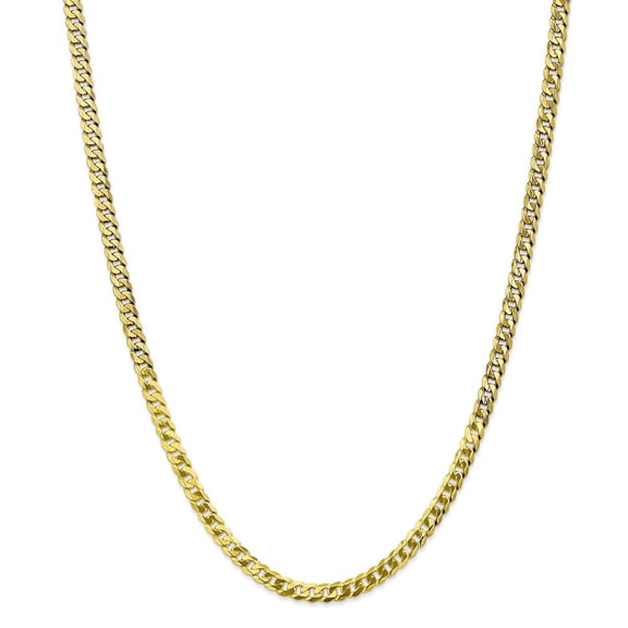10K Yellow Gold chain Curb Flat 18 in 4.6 mm 4.6mm Beveled