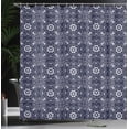 thumbnail image 4 of Ambesonne Oriental Shower Curtain, Vintage Spirals Curves, 69"Wx84"L, Dark Violet Blue Pearl, 4 of 5