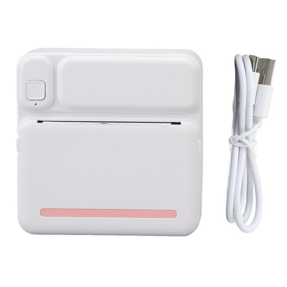 LNGOOR Mini Thermal Sticker Printer Portable Inkless Bluetooth APP Printer for Kids DIY Study Notes Pictures Receipts Pink Color Compact Design for Easy Use