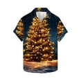 thumbnail image 5 of JURANMO Today's Deals Of The Day Hawaiian Shirts for Men Funny Christmas Trees Graphic Tees Tops Casual Short Sleeve Button Up Vacation Bowling Shirt Xmas Gifts Gold XXXXXL, 5 of 6