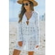 thumbnail image 3 of ABPHQTO Vestido playero estilo túnica con encaje y botones blancos para mujer, 3 of 5