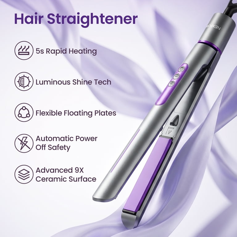 NEXPURE Ceramic Flat Iron 1 Inch with 3D Floating Plates Fast