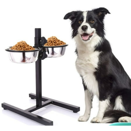 Deluxe Adjustable Height Dog Food Bar Black | Walmart Canada