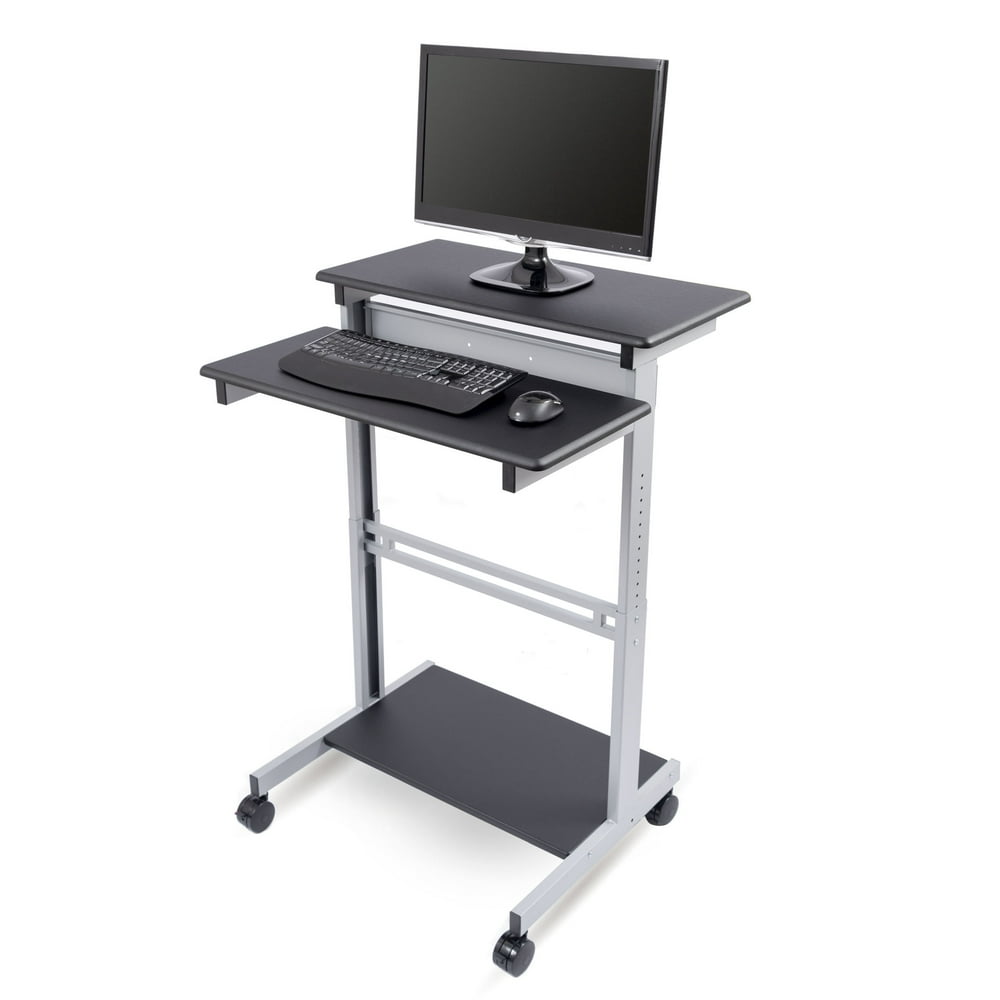 Stand Up Desk Store Rolling Adjustable Height Two Tier Standing Desk