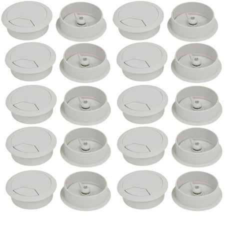 Plastic Cable Hole Grommet Uxcell 50mm Dia. Computer Desk Plastic Adjustable Grommet Cable Hole Cover White (20-pack) ()