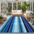 thumbnail image 2 of Large Area Rugs 8'x10', Mexican Style Carpet Runner Indoor Outdoor Rugs Home Decor Aesthetic, Colorful Mexico Stripes Ombre Blue Non Slip Mats Washable Accent Rug for Living Room Bedroom, 2 of 8