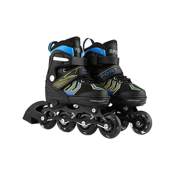 Adjustable Inline Skates with Light up Wheels Beginner Artificial Leather  Rollerblades Fun Illuminating Roller Skates for Beginner Kids Boys and 