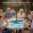 thumbnail image 3 of Round Outdoor Tablecloth with Umbrella Hole and Zipper, Coastal Turtle Blue Tablecloth with Elastic Waterproof, Summer Beach Nautical Coral Starfish Patio Table Covers for 45" - 54" Pool Tables, 3 of 9